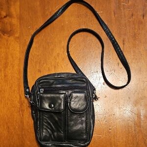 Black Leather Crossbody Bag